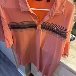 Travis Mathew Coral Polo Shirt